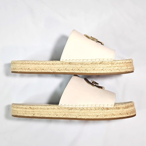 Coach Women's Cream Slide Sandals Espadrilles Wedges Size 8.5 - Picture 9 of 9